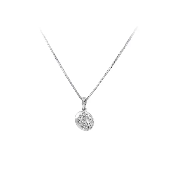 White Gold Pendant with Zircons