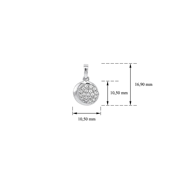 White Gold Pendant with Zircons
