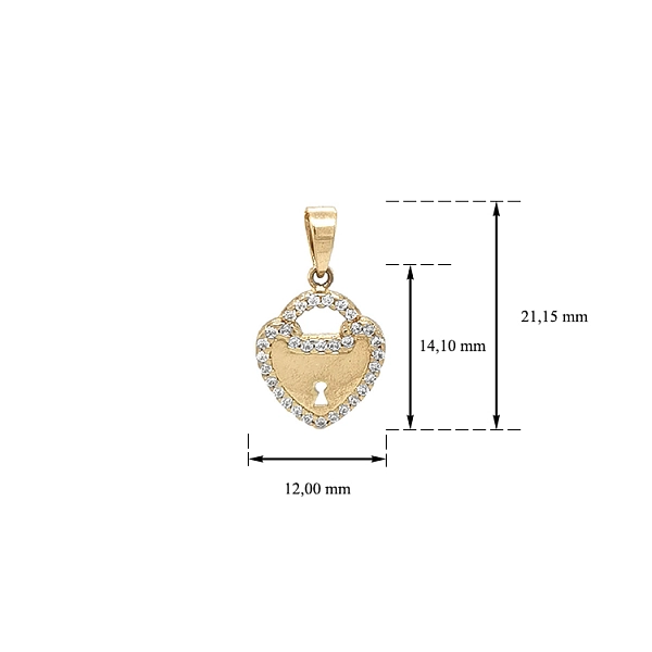 Gold Pendant Padlock