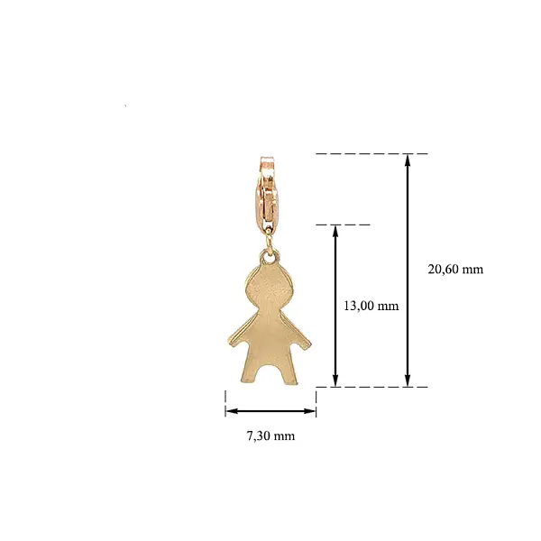 Gold Doll Bracelet Pendant