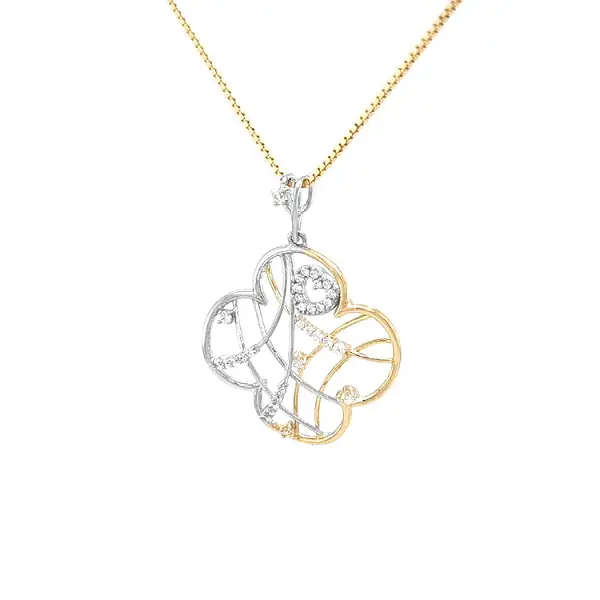 Gold Pendant with Zircons