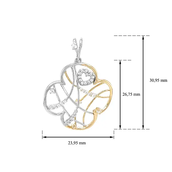 Gold Pendant with Zircons
