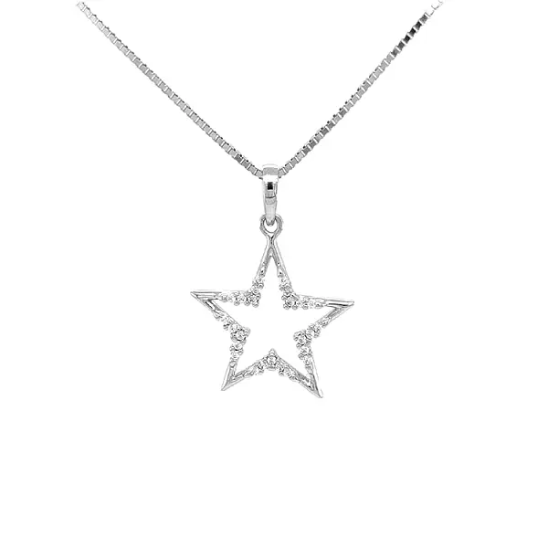 Gold Star Pendant with Zircons