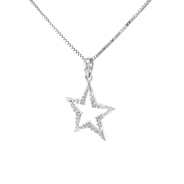 Gold Star Pendant with Zircons