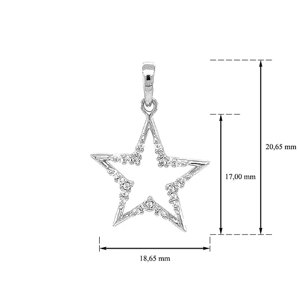 Gold Star Pendant with Zircons