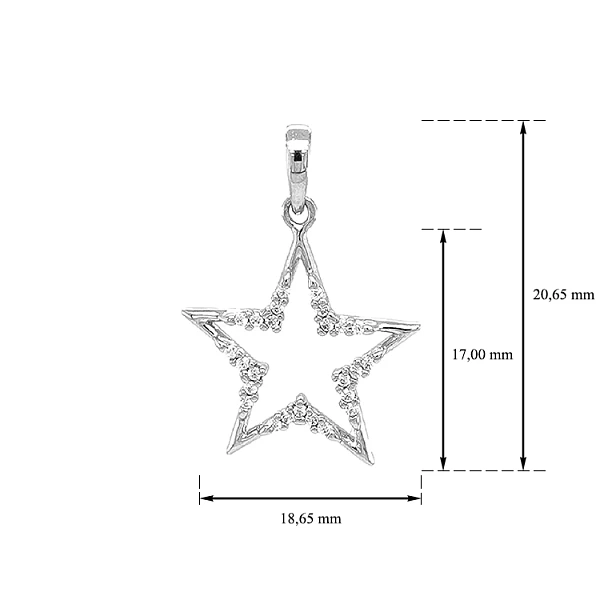 Gold Star Pendant with Zircons