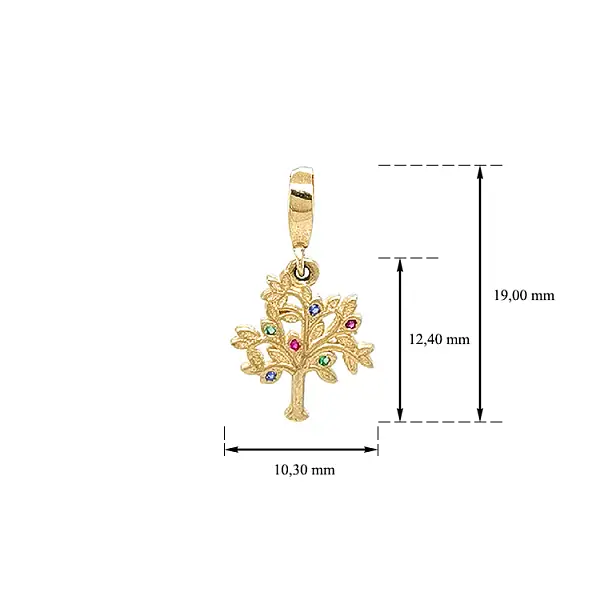 Golden Tree with Colored Stones