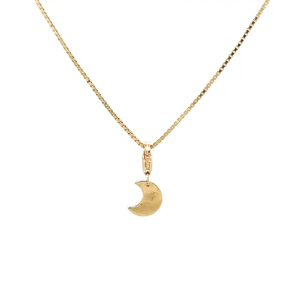 Gold Pendant for Bracelet Crescent