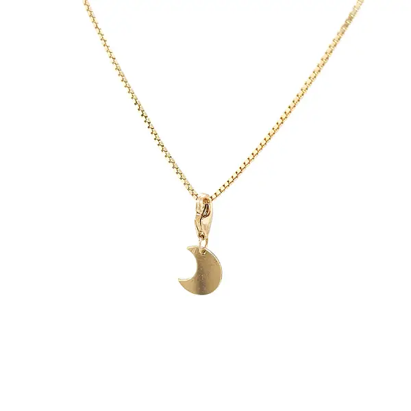 Gold Pendant for Bracelet Crescent