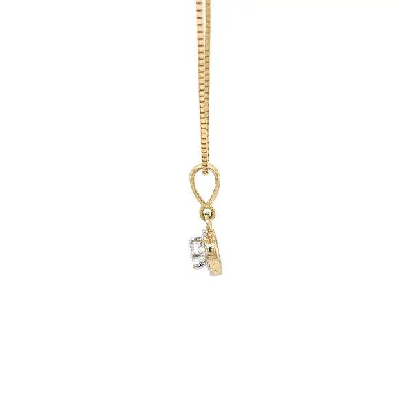Gold Pendant Heart with Zircons