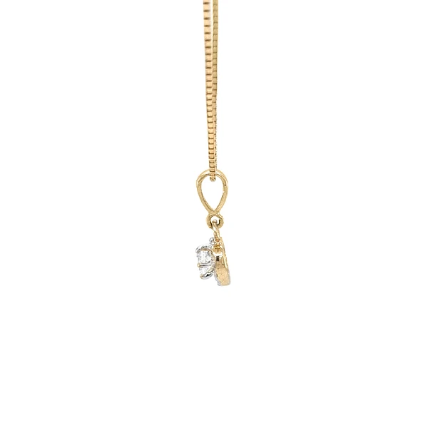 Gold Pendant Heart with Zircons