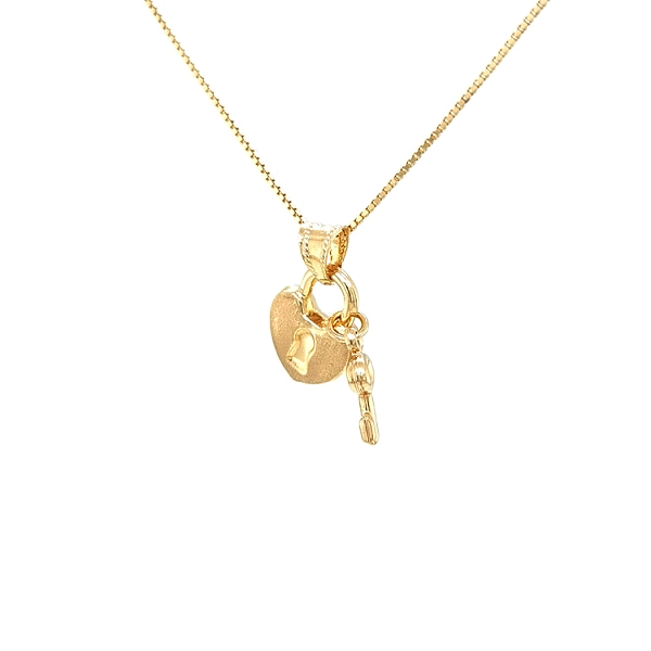 Gold Pendant Lock and Key