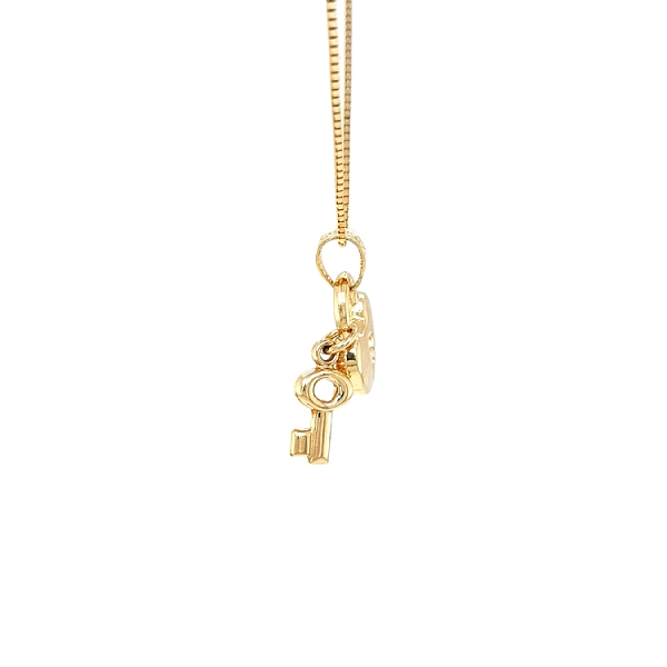 Gold Pendant Lock and Key