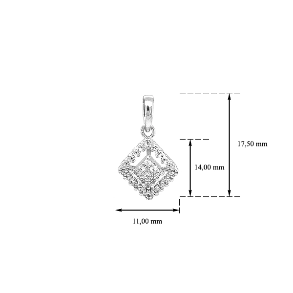 Gold Pendant with Zircons