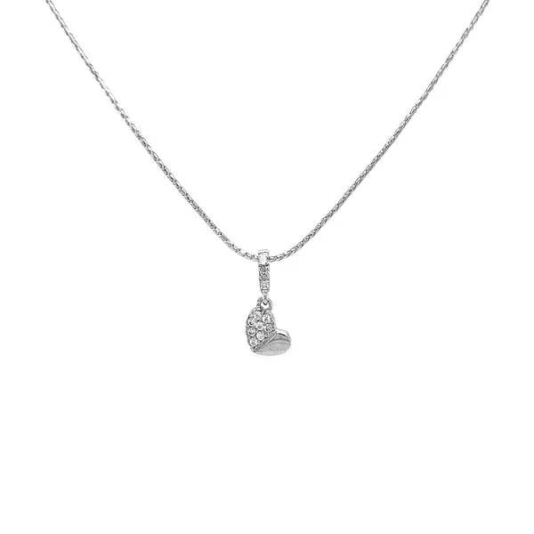 Gold Pendant Heart with Zircons