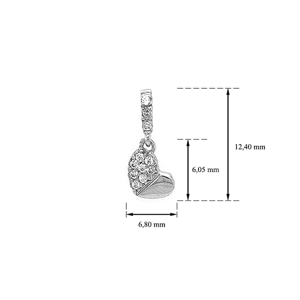 Gold Pendant Heart with Zircons