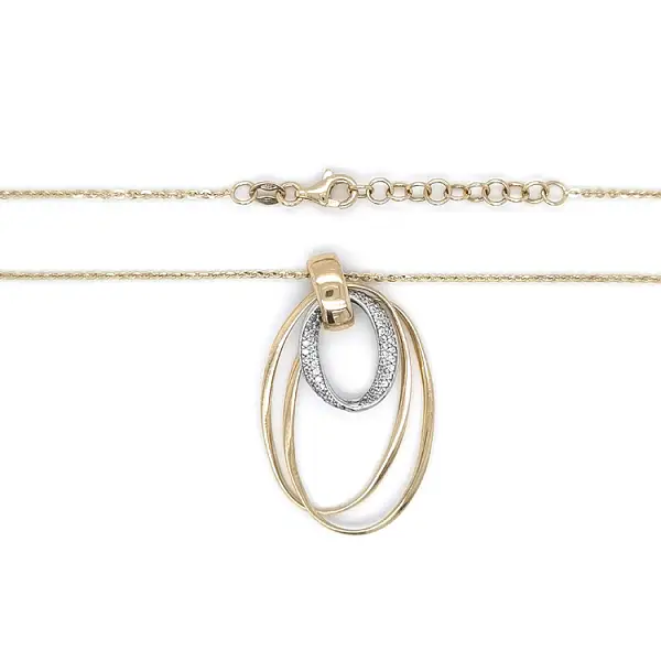 Gold Necklace with Zircones in Combination Gold