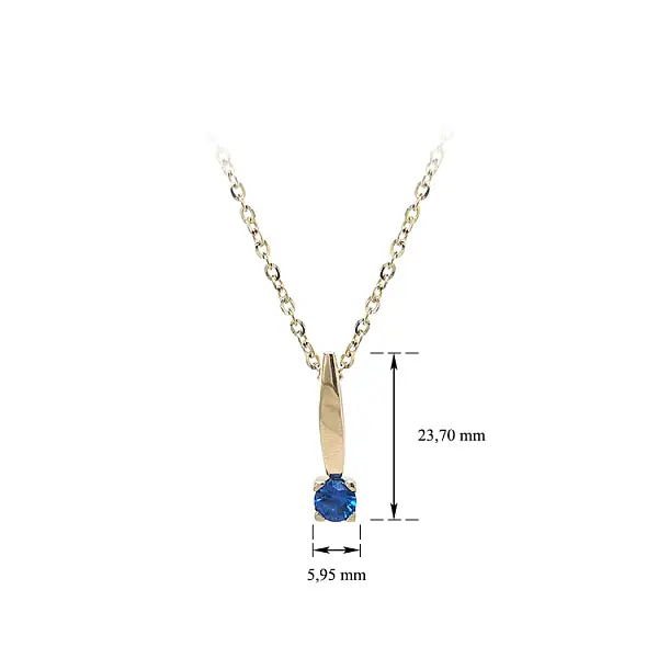 Gold Necklace with Blue Stone
