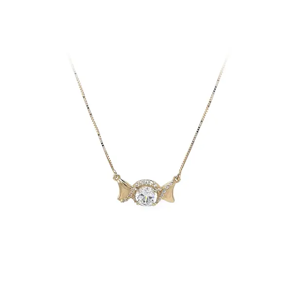 Gold Necklace with Zircons