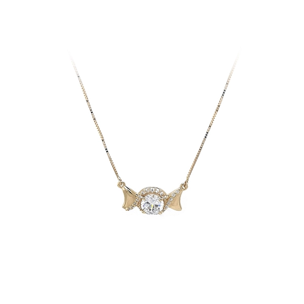 Gold Necklace with Zircons