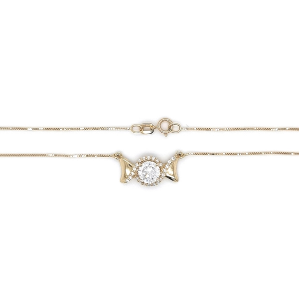 Gold Necklace with Zircons