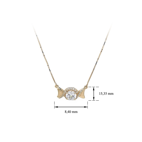 Gold Necklace with Zircons