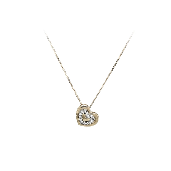 Gold Women's Necklace with Zircons