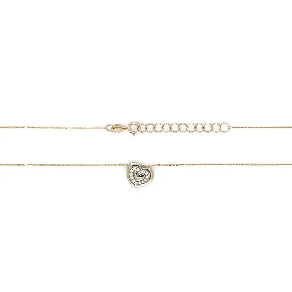 Gold Women's Necklace with Zircons