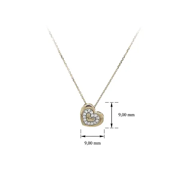 Gold Women's Necklace with Zircons