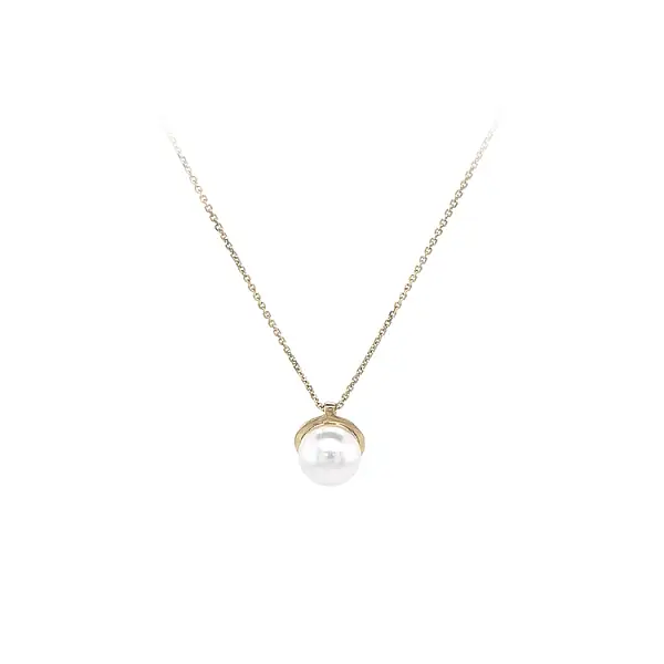 Gold Ladies Necklace with Pearl