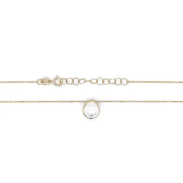 Gold Ladies Necklace with Pearl