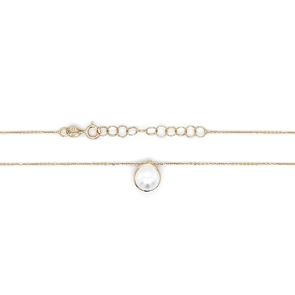 Gold Ladies Necklace with Pearl