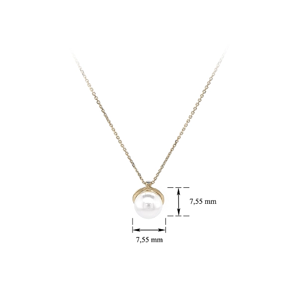 Gold Ladies Necklace with Pearl
