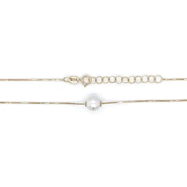 Gold Ladies Necklace with Pearl