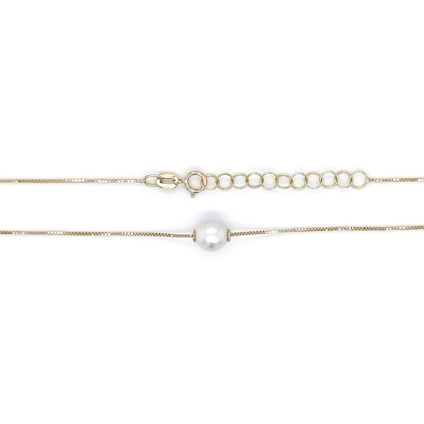 Gold Ladies Necklace with Pearl
