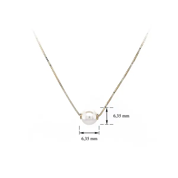 Gold Ladies Necklace with Pearl