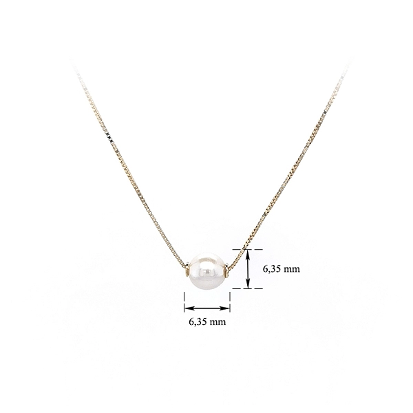 Gold Ladies Necklace with Pearl