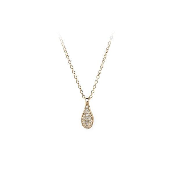 Gold Necklace with Zircons