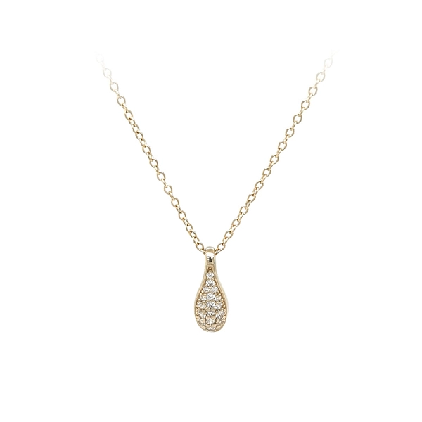 Gold Necklace with Zircons