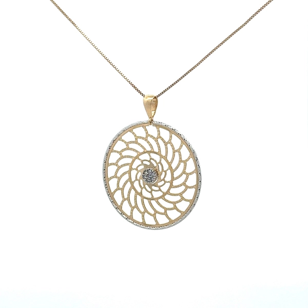 Gold Pendant with Zircons