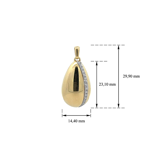 Gold Pendant with Zircons