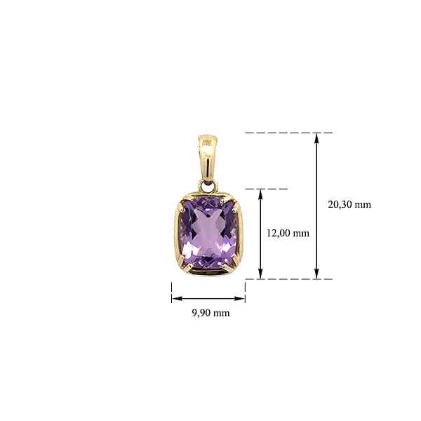 Gold Pendant with Purple Stone