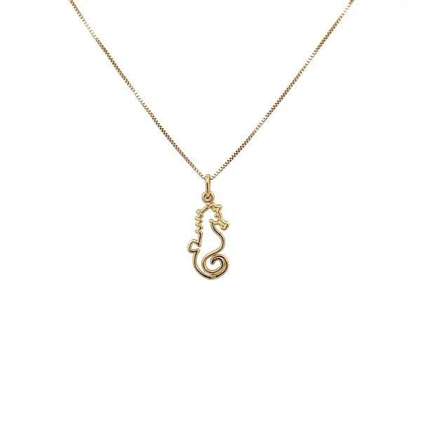 Gold Pendant Sea Horse