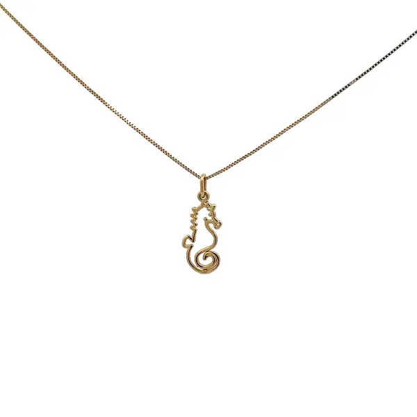 Gold Pendant Sea Horse