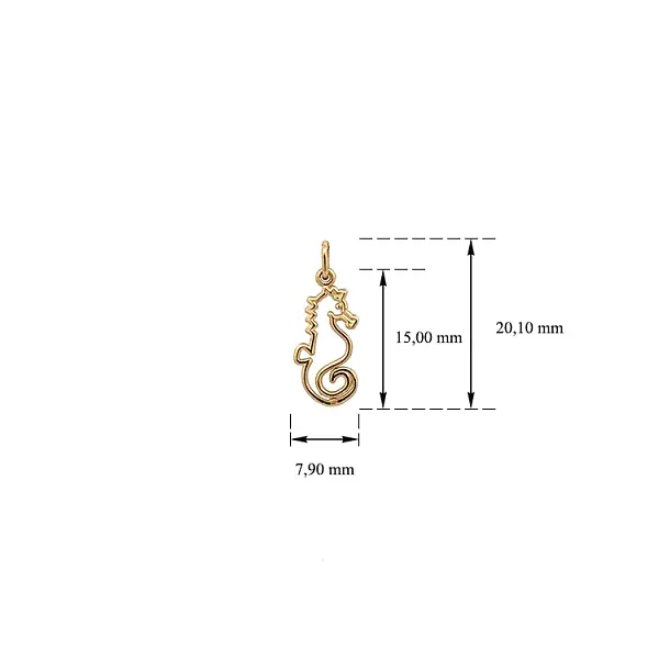 Gold Pendant Sea Horse
