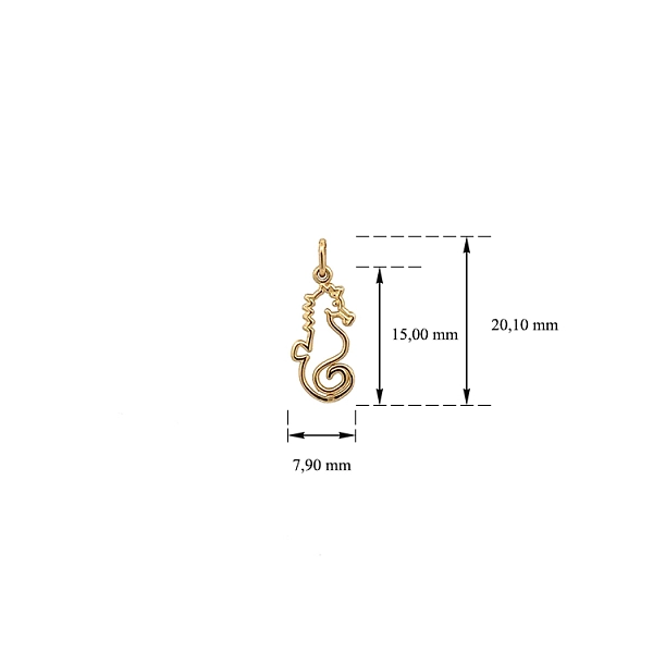 Gold Pendant Sea Horse