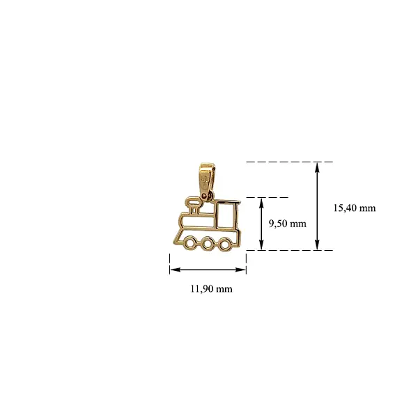 Exclusive Gold Pendant in the Shape of a Train