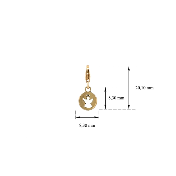 Gold Pendant for Bracelet Little Angel