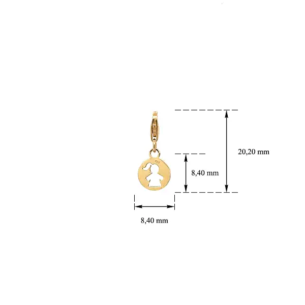 Gold Pendant for Bracelet Little Girl