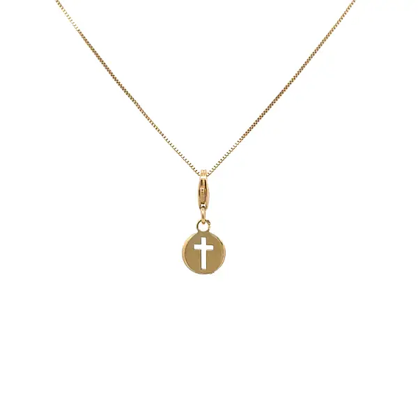 Gold Pendant for Bracelet Cross